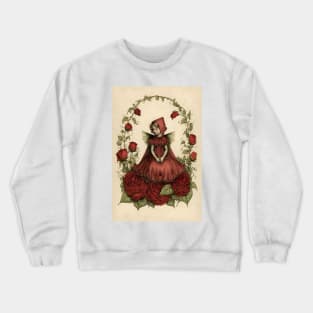 Rose Fairy Sitting in a Bower of Blooms Crewneck Sweatshirt